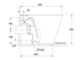American Standard Acacia E Back to Wall Pan with Soft Close Quick Release Seat White and Chrome Strip (4 Star)