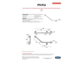 Specification Sheet - Mizu Drift 450 x 450 x 40 Degree Ambulant Toilet Grab Rail Right Hand Brushed Stainless Steel