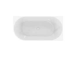 Supporting Image - Posh Solus Back to Corner Freestanding Bath 1500mm Right Corner with Overflow Gloss White - Top View