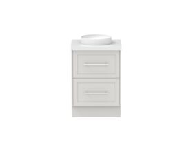 Hero - Kado Lux 600mm All Drawer Floor Mounted Vanity Unit 2 Drawers Single Centre Vanity 50mm Top