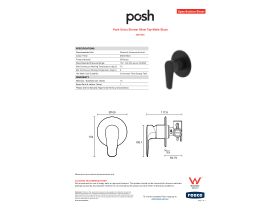 Specification Sheet - Posh Solus Shower Mixer Tap Matte Black