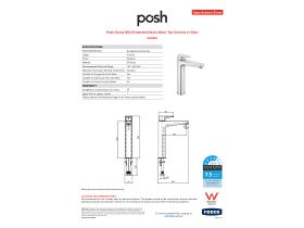 Specification Sheet - Posh Solus MK3 Extended Basin Mixer Tap Chrome (4 Star)