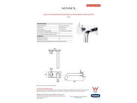Specification Sheet - Scala 32 Curved Bath Mixer Outlet System Left Hand 250mm Chrome Lead Free