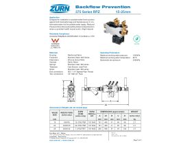 Specification Sheet - Zurn 375 Series RPZ 15-25mm