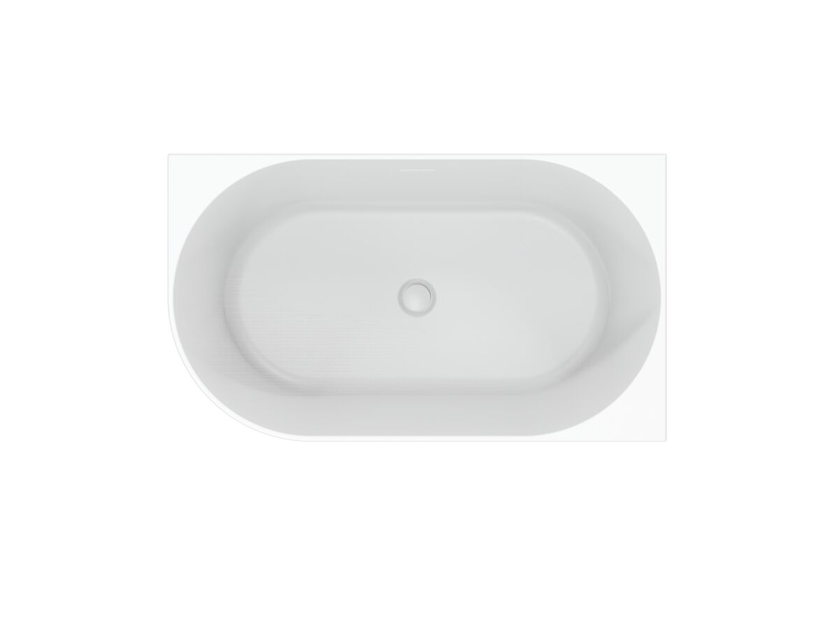 Supporting Image - Posh Solus Back to Corner Freestanding Bath 1300mm Right Corner with Overflow Matte White - Top View