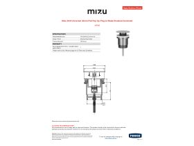 Specification Sheet - Mizu Drift Universal DN40 Flat Pop Up Plug & Waste Brushed Gunmetal
