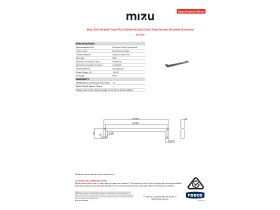 Specification Sheet - Mizu Drift Heated Towel Rail 630mm (Each) (Less Transformer) Brushed Gunmetal