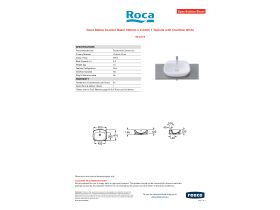 Specification Sheet - Roca Debba Counter Basin 500mm x 410mm 1 Taphole with Overflow White