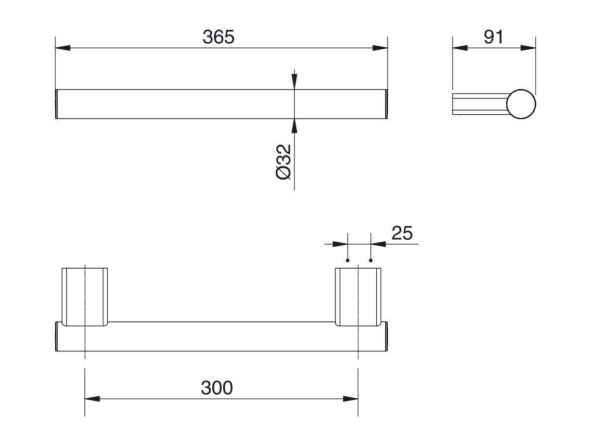 Mizu Drift Assisted Living Straight Rail 365mm