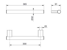 Mizu Drift Assisted Living Straight Rail 365mm