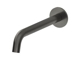 Mizu Drift Wall Basin/Bath Outlet Curve Spout 250 Brushed Gunmetal (6 Star)