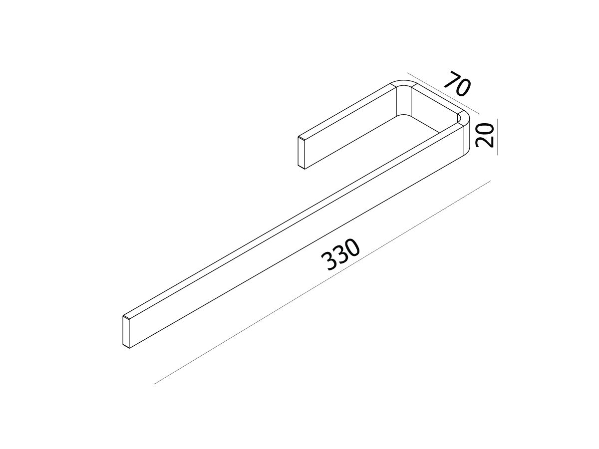 Milli Axon MK2 Vanity Towel Holder 330mm Matte Black