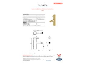 Specification Sheet - Sussex Scala Bidet Mixer PVD Brushed Gold Lead Free