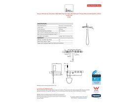 Specification Sheet - Faucet Strommen Vara Disc Wall Bath Tap Set with Handshower Trimset Brushed Graphite (3 Star) Lead Free