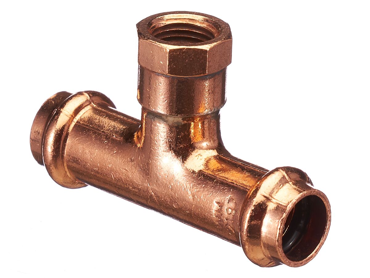 >B< Press Water Female Adaptor Tee 15mm x 15mm x 1/4"