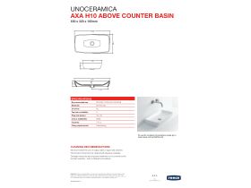 Technical Guide - AXA H10 Rectangle Counter Basin 600 x 320mm White