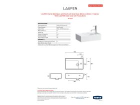 Specification Sheet - LAUFEN Kartell Wall Basin with Shelf Left Hand Bowl 460mm x 280mm 1 Taphole White LAUFEN Clean Coat with Fixing Bolts