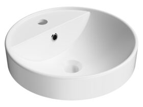 Hero - Posh Bristol Round Semi Inset Basin with Overflow 1 Taphole 400mm White