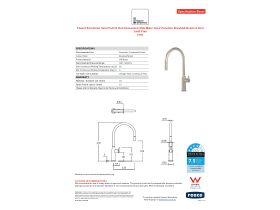 Specification Sheet - Faucet Strommen Vara Fin Gooseneck Pull Out Sink Mixer Tap 2 Function Brushed Nickel (4 Star) Lead Free