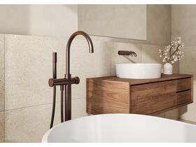 In Situ - Faucet Strommen Vara Fin Floor Mounted Bath Mixer with Handshower Trimset Armada Bronze (3 Star)