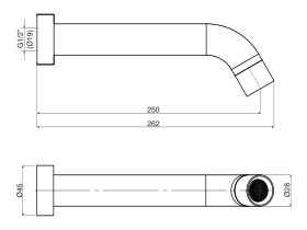Mizu Drift Curved Bath Outlet 250mm