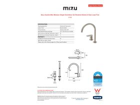Specification Sheet - Mizu Soothe MK2 Medium Height Hob Mixer Set Brushed Nickel (6 Star) Lead Free