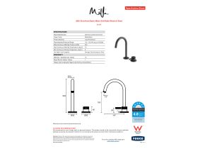 Specification Sheet - Milli Etch Hob Basin Mixer Set Matte Black (6 Star)