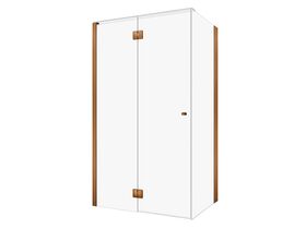 Hero - Kado Lux Frameless Enclosure with Wall Channel 1200 x 900mm Brushed Bronze
