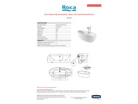 Specification Sheet - Roca Virginia Freestanding Bath 1700mm with Overflow White/Chrome