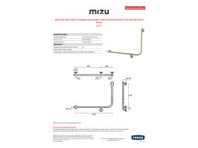 Specification Sheet - Mizu Drift 935 x 600 x 90 Degree Accessible Toilet Grab Rail Modular Left Hand Brushed Brass