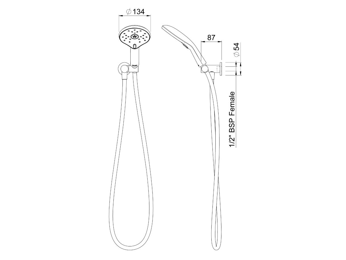 Satinjet Escape MK3 Handshower with Wall Bracket Chrome (3 Star)
