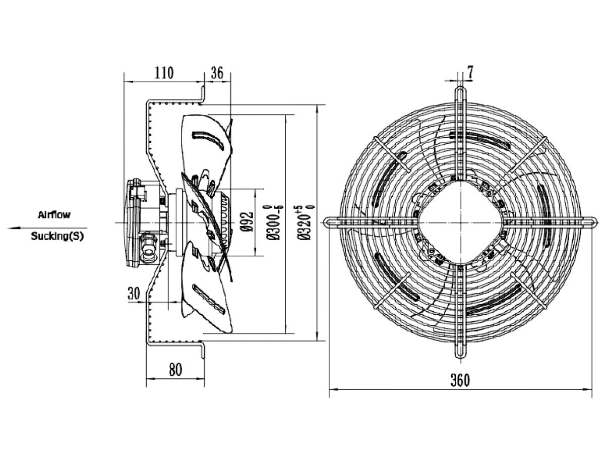 Tecumseh 300mm 1ph Fan Motor Assembly 7552534