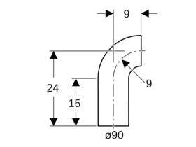 Geberit Long Radius Bend 90mm x 90 Degree