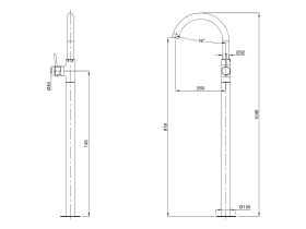 Mizu Drift MK2 Floor Mounted Bath Mixer Trim Set