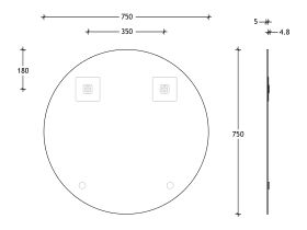 Posh Domaine Round Polished Edge Mirror 750x750
