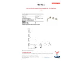 Specification Sheet - Sussex Pure Wall Bath Hostess System 160mm Right Hand PVD Brushed Nickel