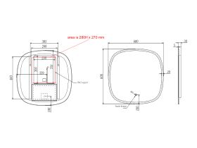 Kado Lussi 600mm x 600mm LED Mirror