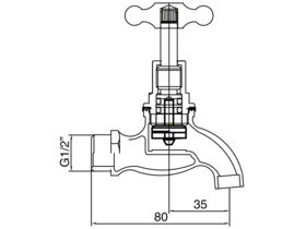 Bib Plain Male T-Head (O-Ring) 15mm