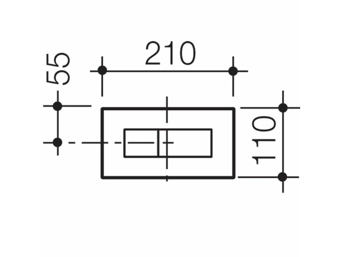 Invisi II Rectangular Metal Dual Flush Plate/Button Chrome