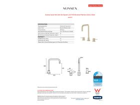 Specification Sheet - Sussex Scala Hob Sink Set Square LUX PVD Brushed Platinum Gold (3 Star)