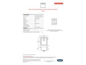 Specification Sheet - Memo Freya Compact Single Bowl Sink No Taphole Granite White