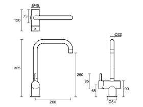 Sussex Scala Sink Mixer Tap Large Square Left Hand
