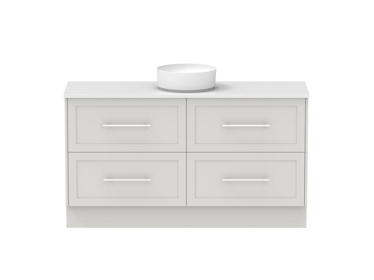 Hero - Kado Lux 1500mm All Drawer Floor Mounted Vanity Unit 4 Drawers Centre Bowl Vanity 20mm Top