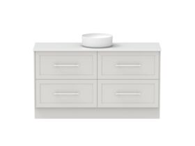 Hero - Kado Lux 1500mm All Drawer Floor Mounted Vanity Unit 4 Drawers Centre Bowl Vanity 20mm Top