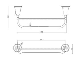 Posh Canterbury Double Towel Rail 900mm