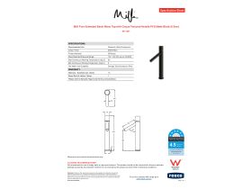 Specification Sheet - Milli Pure Extended Basin Mixer Tap with Cirque Textured Handle PVD Matte Black (6 Star)