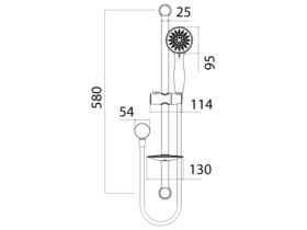 Posh Bristol Rail Shower 7 Function Chrome (3 Star)