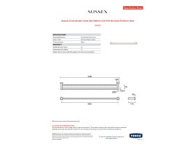 Specification Sheet - Sussex Scala Double Towel Rail 900mm LUX PVD Brushed Platinum Gold