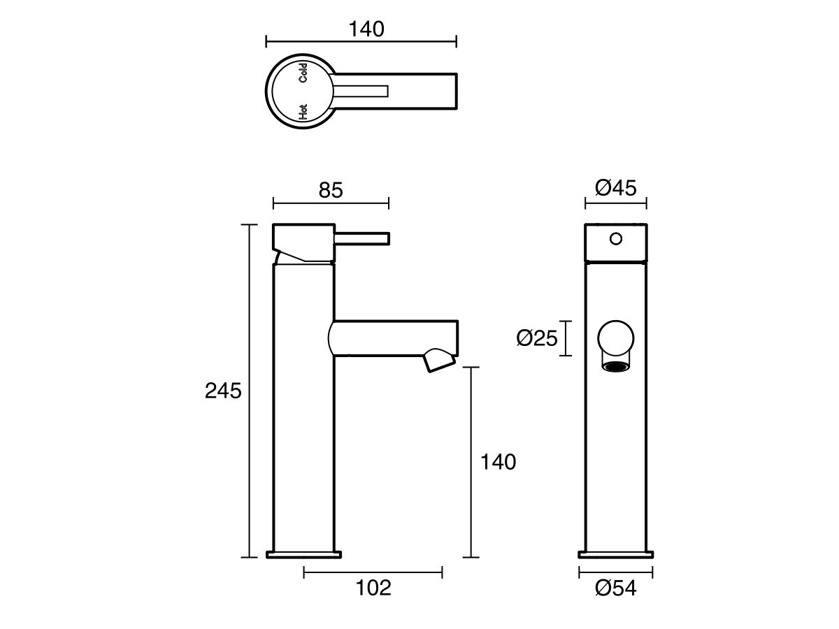 Sussex Scala Medium Basin Mixer Tap