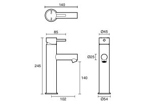 Sussex Scala Medium Basin Mixer Tap